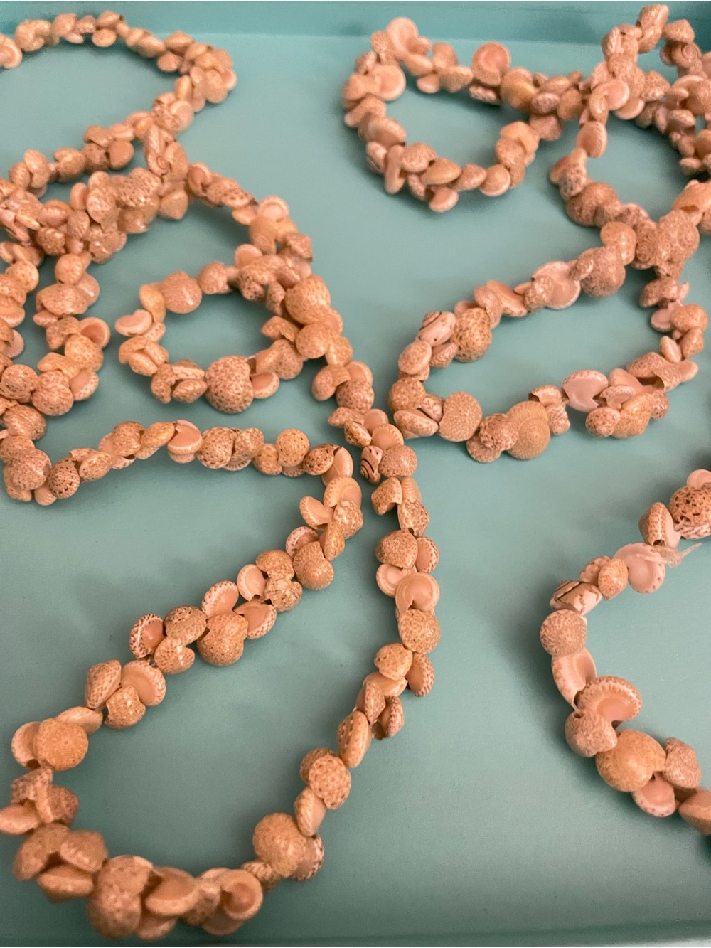 TWO STRANDS Natural Shell Bead Necklace - Peachy Nude